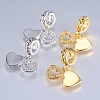 Brass Cubic Zirconia European Dangle Charms ZIRC-F074-04-1