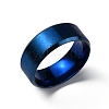 Titanium Steel Wide Band Finger Rings for Women Men RJEW-WH0009-13E-BU-1