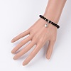 Natural Lava Rock Beaded Stretch Charm Bracelets BJEW-JB02095-02-4