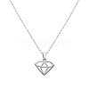 S925 Sterling Silver Geometric Diamond Shape Necklaces for Women Daily Wear DY7121-2-1