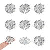 8Pcs 1-Hole Alloy Rhinestone Shank Buttons BUTT-NB0001-96S-1