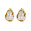 Fashionable Brass Irregular Geometric Imitation Pearl Stud Earrings AH5937-4