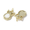 Brass Micro Pave Cubic Zirconia Pendants KK-G485-25B-G-2