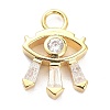 Brass Micro Pave Clear Cubic Zirconia Pendants ZIRC-P085-13G-1