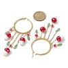 Golden Brass Hoop Earrings EJEW-JE05669-4