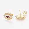 Brass Stud Earrings EJEW-S201-177A-2