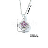 Chic Colorful Clover Pendant Necklace with Sparkling Diamonds YY8832-11-1