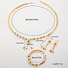 Elegant Brass Bead Tassel Pendant & Earrings & Necklace Bracelet Set for Women LC6579-3