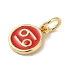 Real 18K Gold Plated Brass Enamel Charms KK-L216-001G-B-3