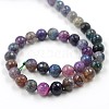 Dyed Natural Fire Crackle Agate Faceted Round Bead Strands G-O038-22A-3