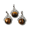 Natural Tiger Eye Pendants G-P498-01P-06-1