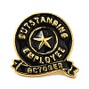 Golden Tone Alloy Outstanding Employee of The Month Enamel Pins JEWB-K021-07G-10-1