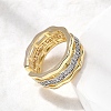 Brass Micro Pave Clear Cubic Zirconia Cuff Rings RJEW-H262-04G-2