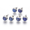 Natural Dyed Lapis Lazuli Stud Earrings EJEW-F162-H03-1