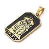 Ion Plating(IP) 304 Stainless Steel Enamel Pendants STAS-Q003-01G-06-3