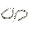 304 Stainless Steel Teardrop Hoop Earrings EJEW-B023-04P-2