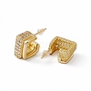 Clear Cubic Zirconia Square Stud Earrings EJEW-I270-04G-2