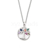 Brass Micro Pave Coloful Cubic Zirconia Pendant Necklaces NJEW-M211-03C-P-1