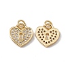 Brass Micro Pave Clear Cubic Zirconia Pendants KK-G439-16G-1