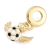 Rack Plating Brass Enamel Sports European Dangle Charms KK-P287-35G-G-2