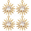10Pcs Brass Micro Pave Clear Cubic Zirconia Pendants KK-BBC0005-87-1