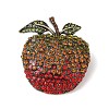 Teachers' Day Alloy Rhinestone Apple Brooches JEWB-S023-04A-1