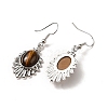 Natural Tiger Eye Teardrop Dangle Earrings EJEW-K246-01P-01-3