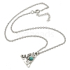 Letter A~Z Antique Silver Plated Alloy with Synthetic Turquoise Pendant Necklaces NJEW-G080-01A-3