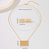 Brass Micro Pave Clear Cubic Zirconia Rectangle Pendant Necklaces & Stud Earrings Sets for Women LN2687-2