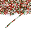 4 Colors Christmas 11/0 Glass Seed Beads SEED-X0058-13-3