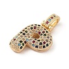 Brass Micro Pave Cubic Zirconia Pendants ZIRC-P121-01G-P-2