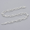 Brass Textured Paperclip Chain Necklace Making MAK-S072-01B-S-2