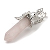 Natural Rose Quartz Pointed Pendants G-Z033-15P-03-2