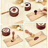 Brass Wax Seal Stamps with Rosewood Handle AJEW-WH0412-0059-3