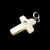 Natural White Shell & Crystal Rhinestone Pendants SH-CBAC52B-01D-2