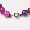 Natural Dyed Agate Beads Necklaces NJEW-F139-10mm-01-3