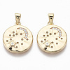 Brass Micro Pave Cubic Zirconia Pendants KK-R130-022G-NF-1