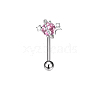 Titanium Alloy Pink Cubic Zirconia Eyebrow Curved Barbell Rings WGA8E4A-04-1