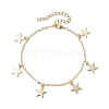 3Pcs 3 Styles Brass Cable Chains Link Charm Bracelets for Women BJEW-JB11392-3