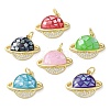 Brass Micro Pave Clear Cubic Zirconia Pendants KK-C045-18G-1