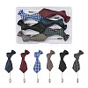 Crafans 6Pcs 6 Colors Polyester Stripped Tie Brooch AJEW-CF0001-21-1