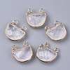 Natural Quartz Crystal Semi Circle Pendants G-S359-011H-1