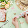 36Pcs 6 Colors Polyester Butterfly Lace Appliques DIY-FG0005-69-3