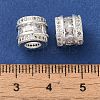 Rack Plating Brass Pave Clear Cubic Zirconia European Beads KK-M285-25S-3