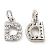 Brass Micro Pave Grade AAA Cubic Zirconia Charms ZIRC-P067-11P-D-NR-2