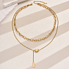 Stainless Steel Double-Layer Y-Shaped Necklaces for Women's Party Music Festival OH0726-5