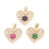 Brass Micro Pave Cubic Zirconia Pendants ZIRC-A019-04G-1