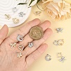 16Pcs 8 Styles Rack Plating Brass Micro Pave Cubic Zirconia Charms ZIRC-YW0001-30-3
