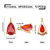 12Pcs 2 Colors Real 18K Gold Plated Brass Charms ZIRC-FH0001-16-5