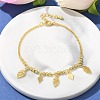 Brass Charm Bracelets BJEW-U020-07G-1